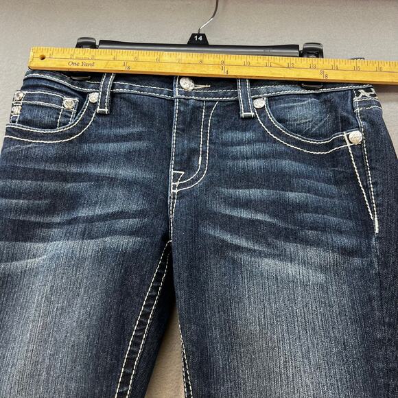 Miss Me Women’s Jeans Size 29x29.5 (8) Low Rise Skinny Cheetah Print Blingy EUC - Picture 9 of 13